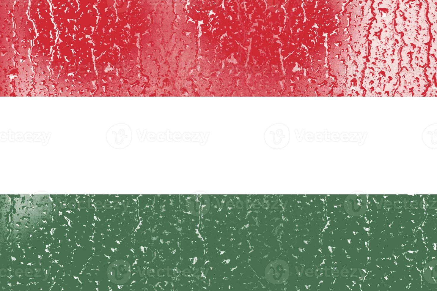 3D Flag of Hungary on a glass photo