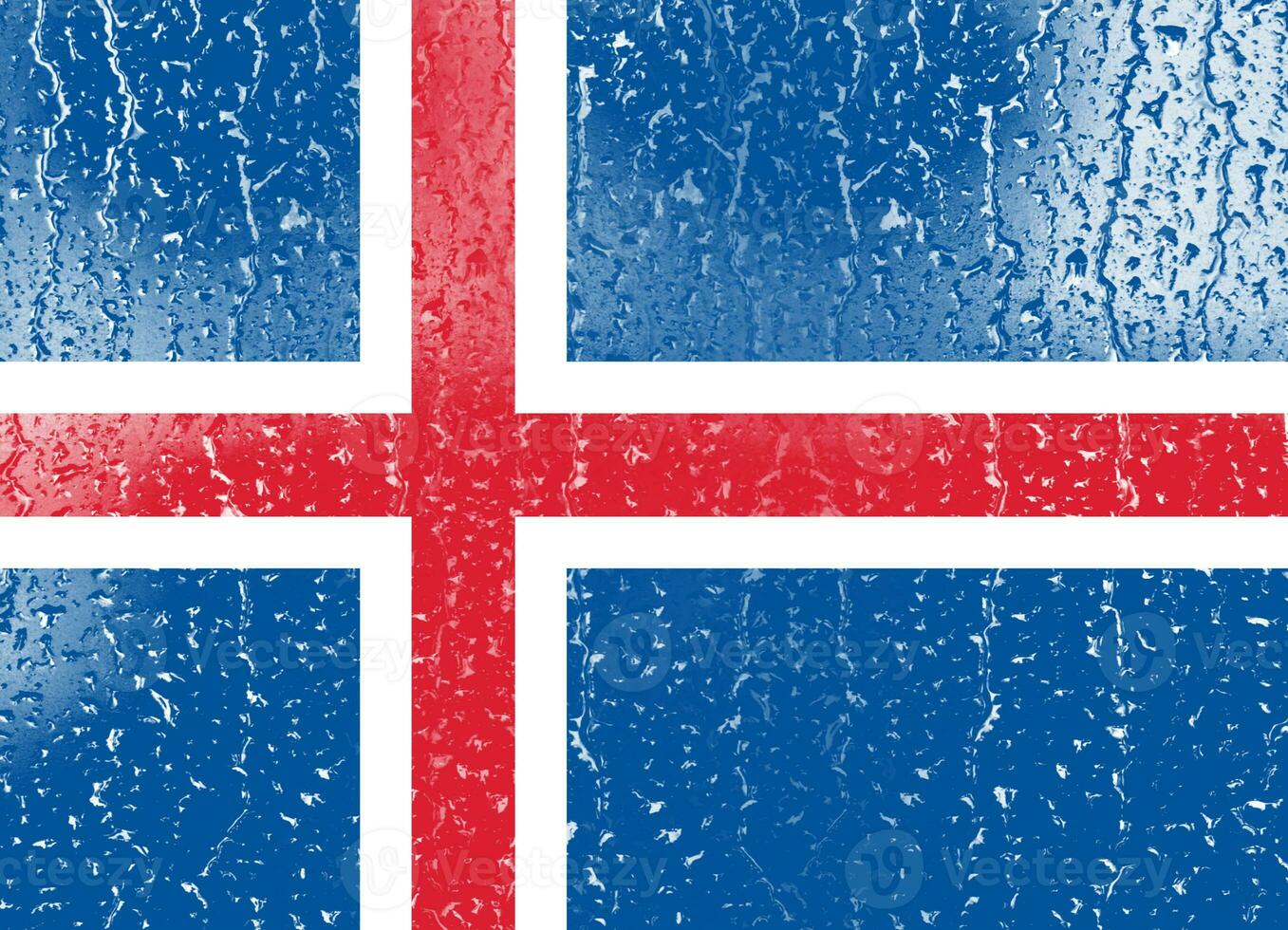 3d bandera de Islandia en un vaso foto