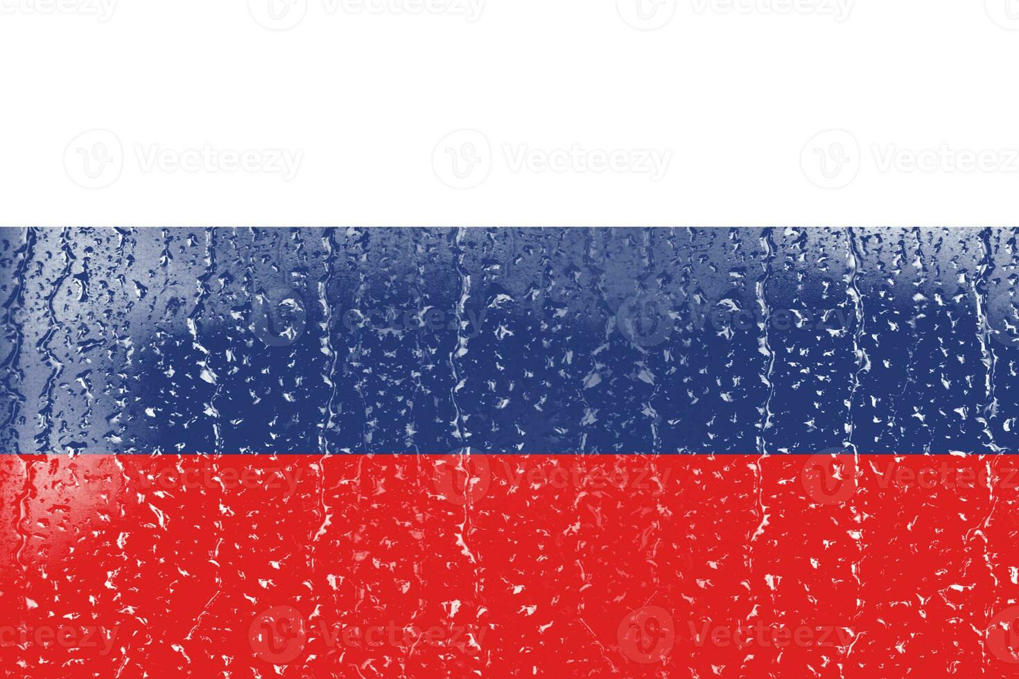 3d bandera de Rusia en un vaso con agua soltar antecedentes. foto