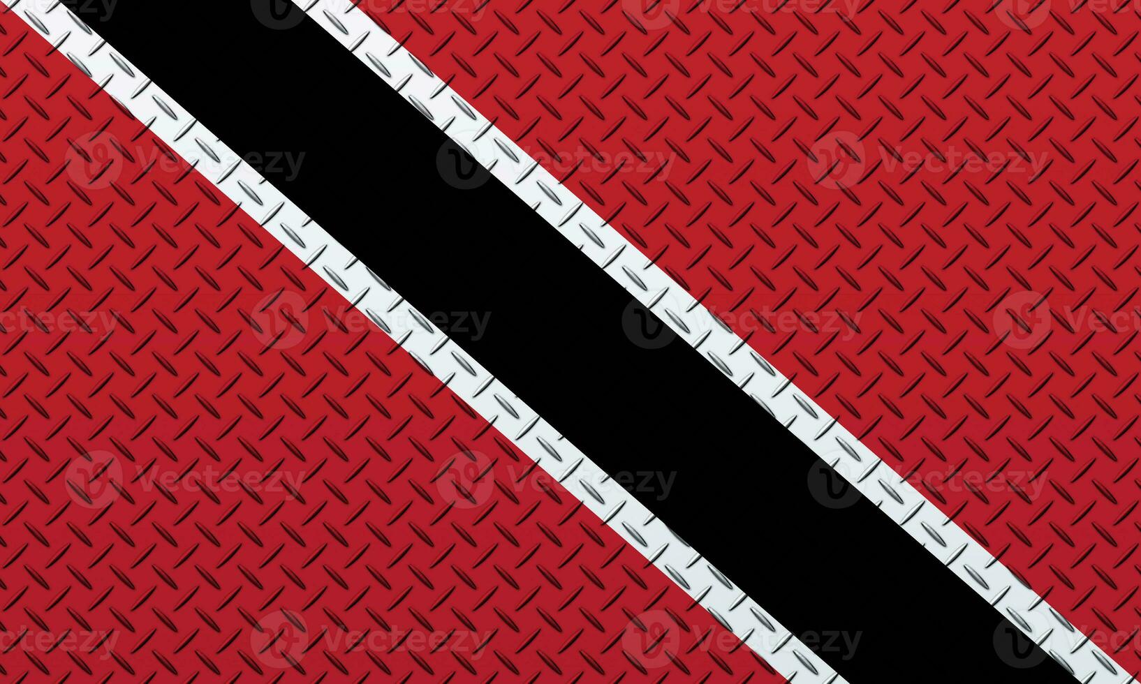 3D Flag of Trinidad and Tobago on a metal wall background. photo