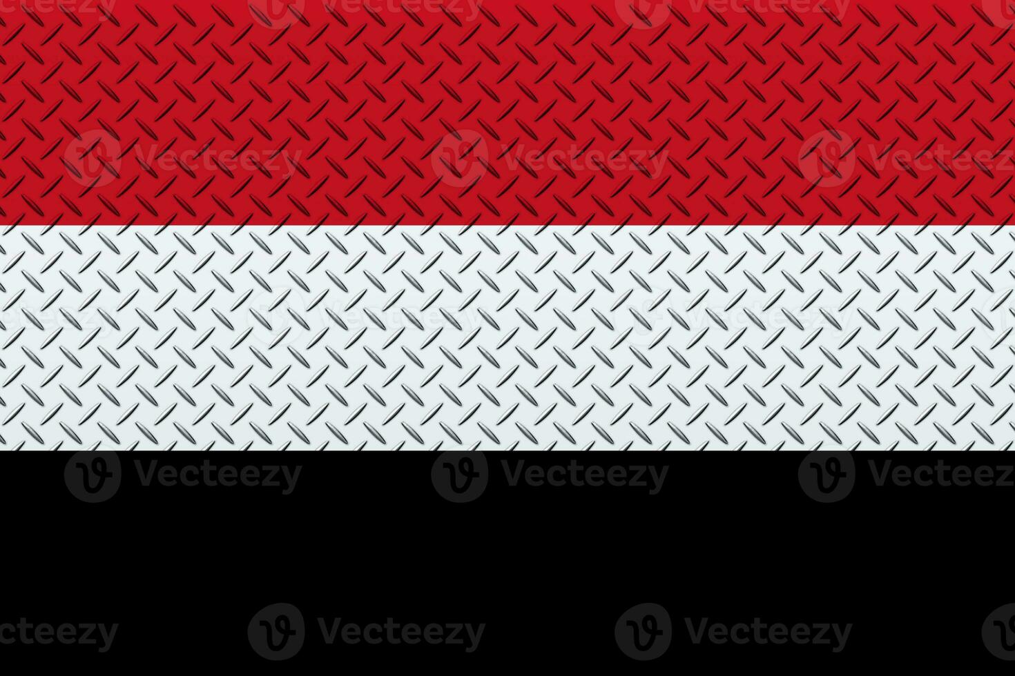 3d bandera de Yemen en un metal pared antecedentes. foto