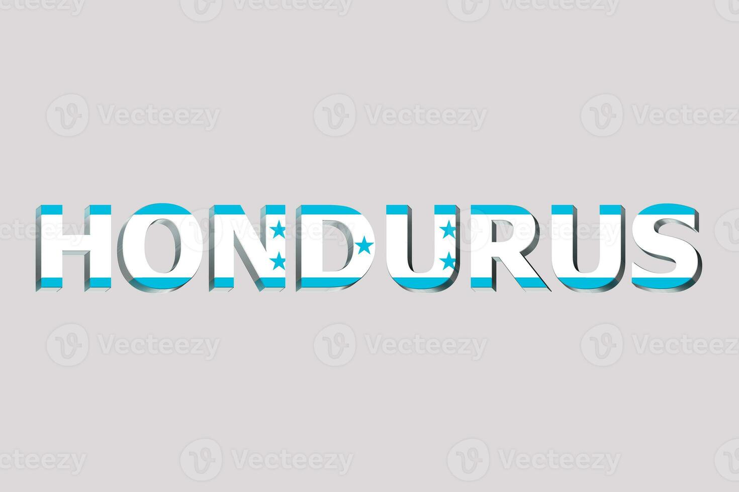 3D Flag of Honduras on a text background. It is a flag that was introduced in 2022. photo