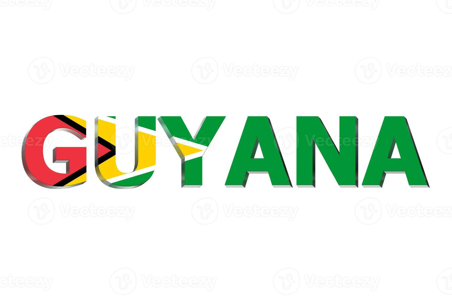 3D Flag of Guyana on a text background. photo