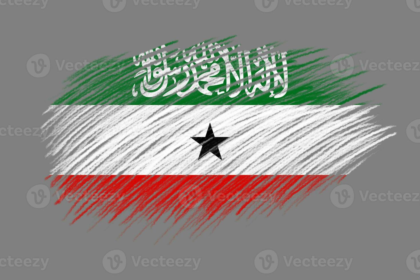 3D Flag of Somaliland on vintage style brush background. photo