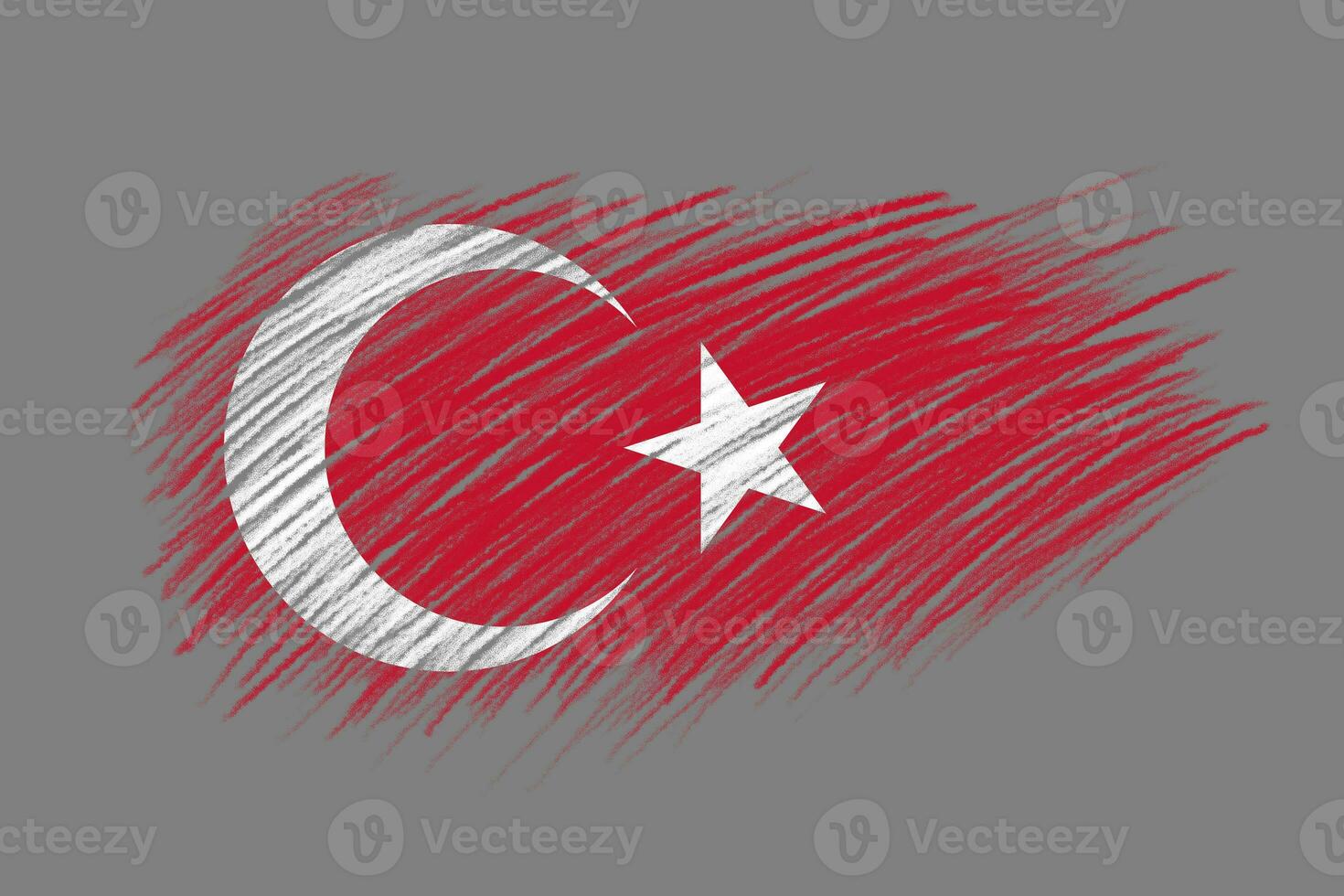 3d bandera de turkiye en Clásico estilo cepillo antecedentes. foto