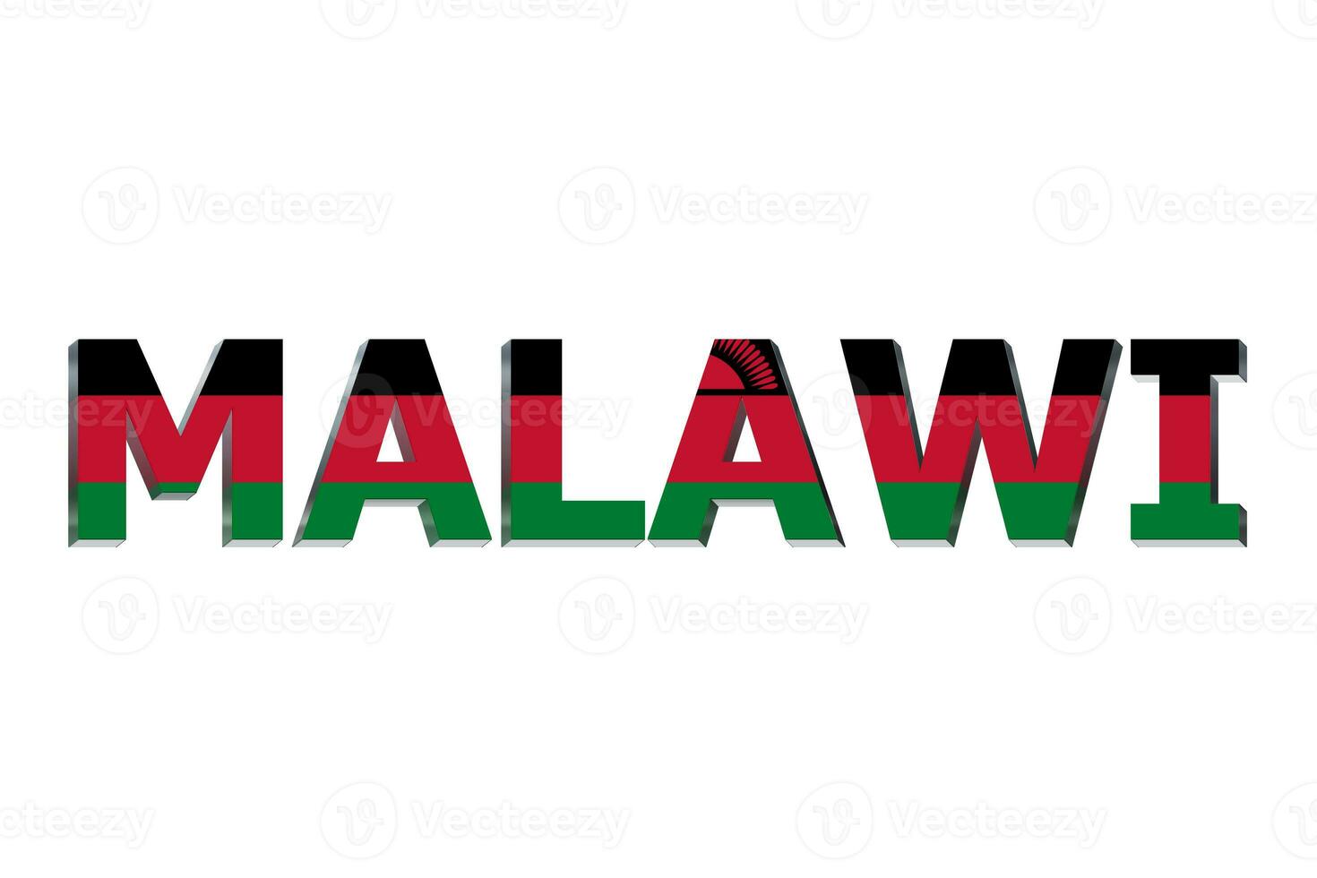 3D Flag of Malawi on a text background. photo
