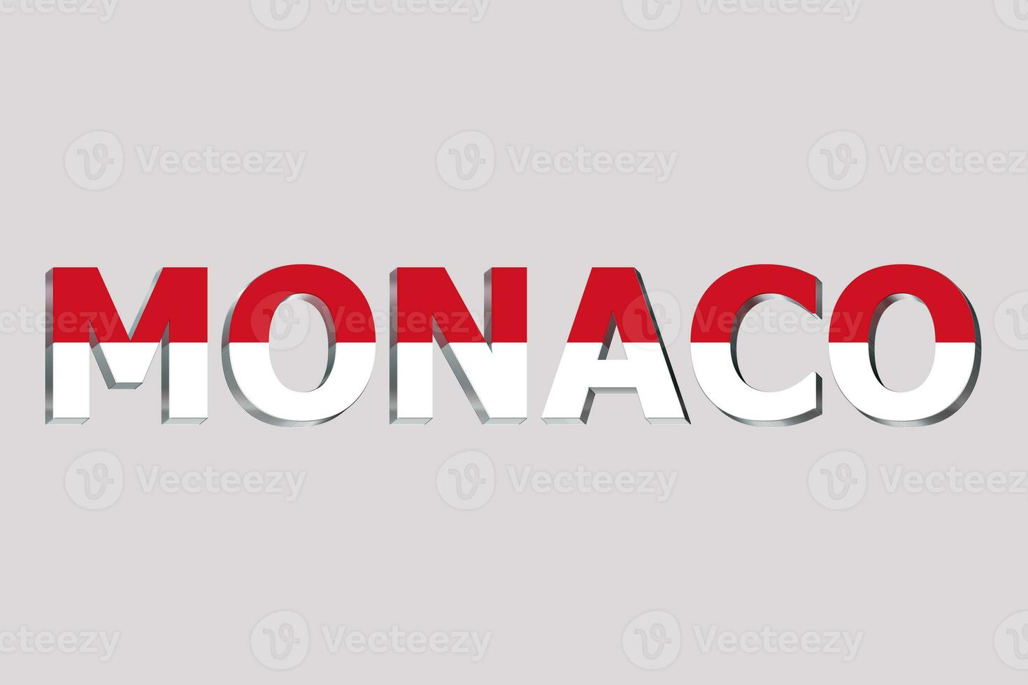 3D Flag of Monaco on a text background. photo