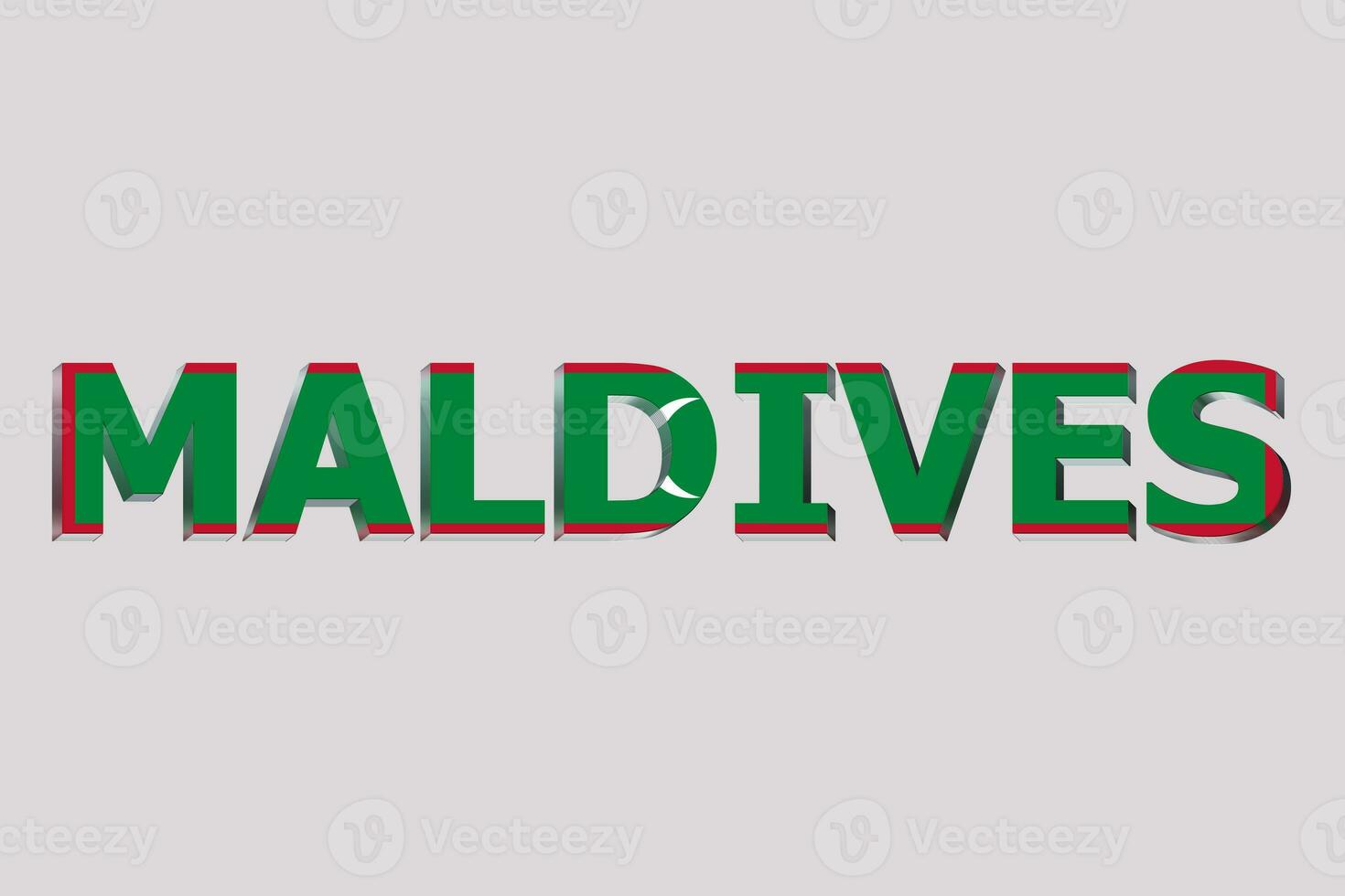 3D Flag of Maldives on a text background. photo