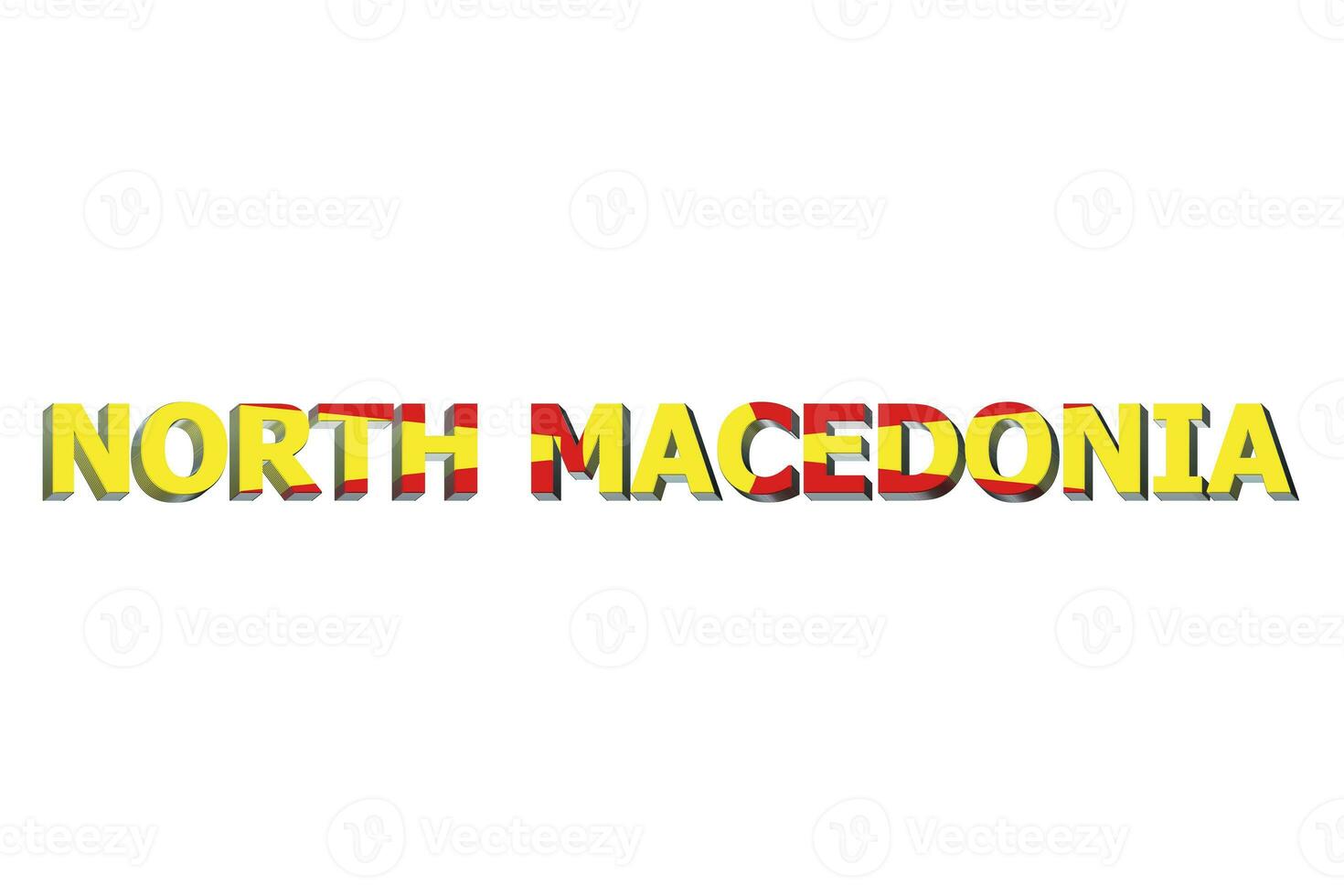 3D Flag of North Macedonia on a text background. photo