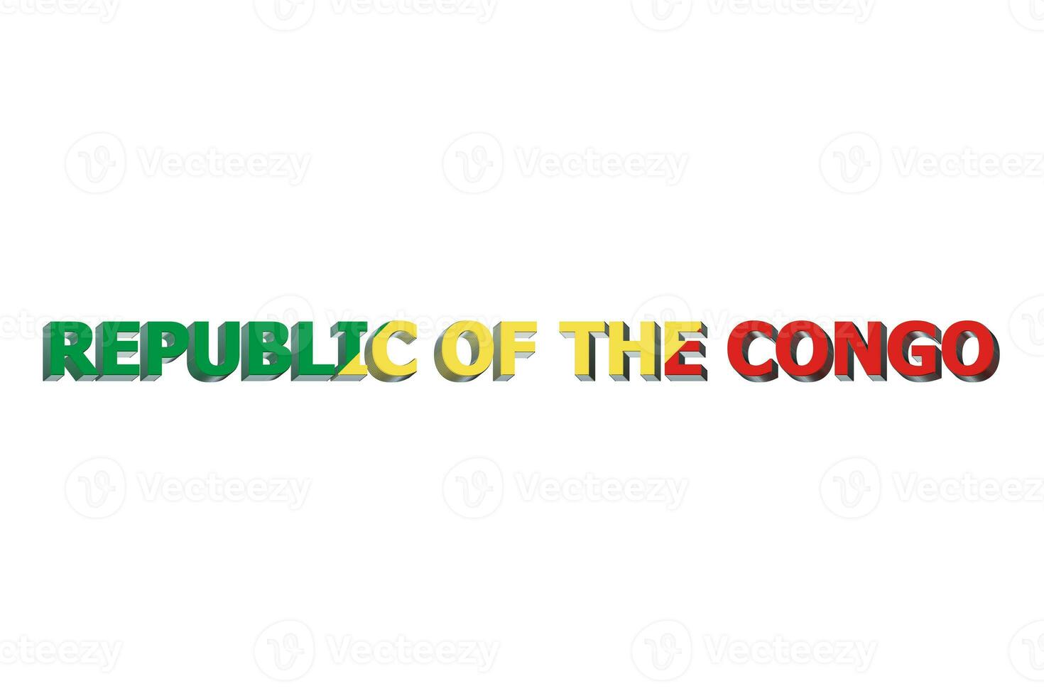 3D Flag of Republic of the Congo on a text background. photo