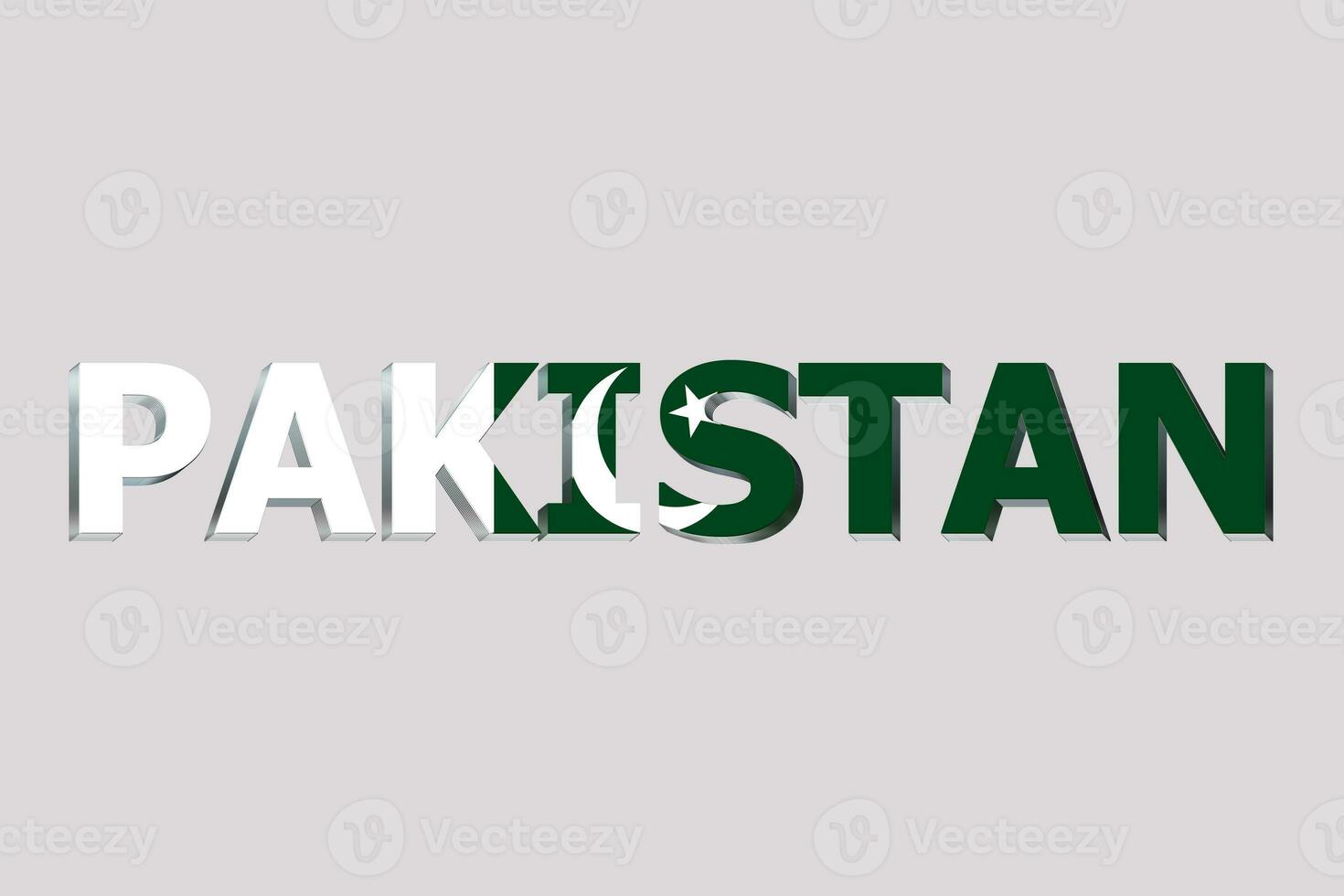 3d bandera de Pakistán en un texto antecedentes. foto