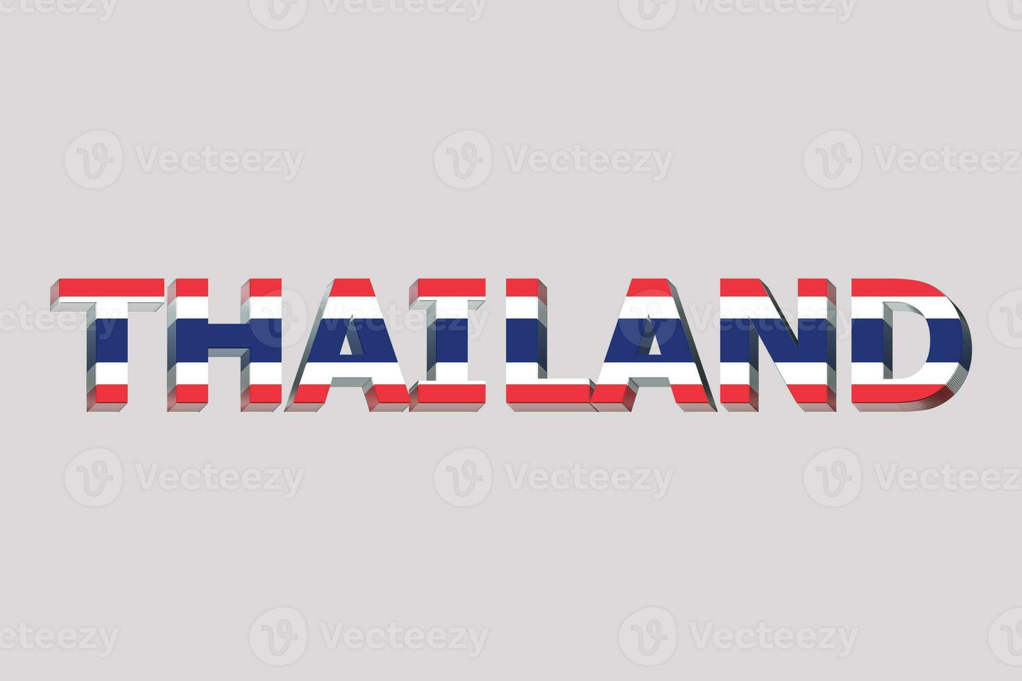3D Flag of Thailand on a text background. photo