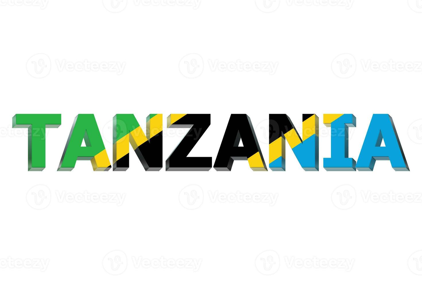 3d bandera de Tanzania en un texto antecedentes. foto