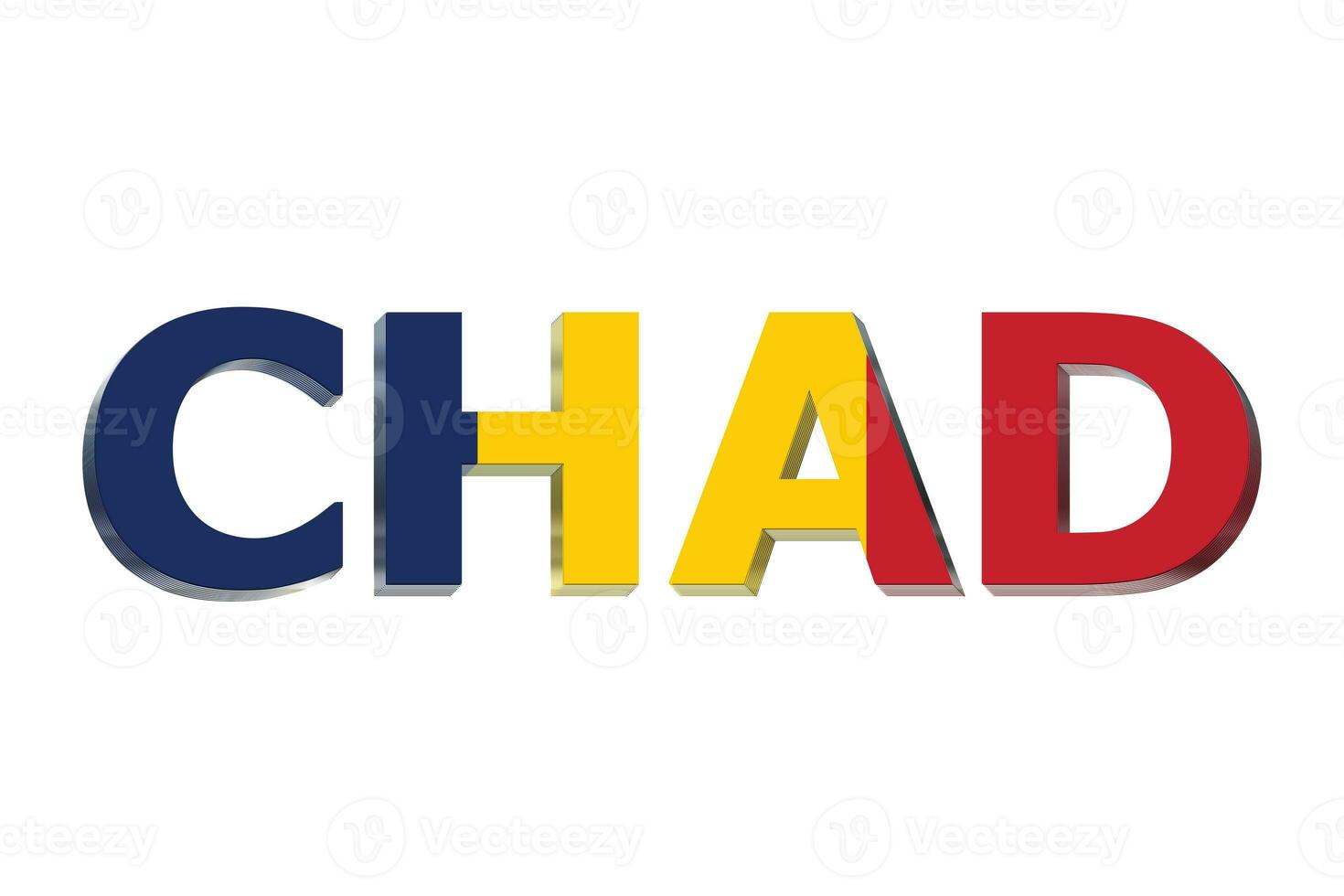 3D Flag of Chad on a text background. photo