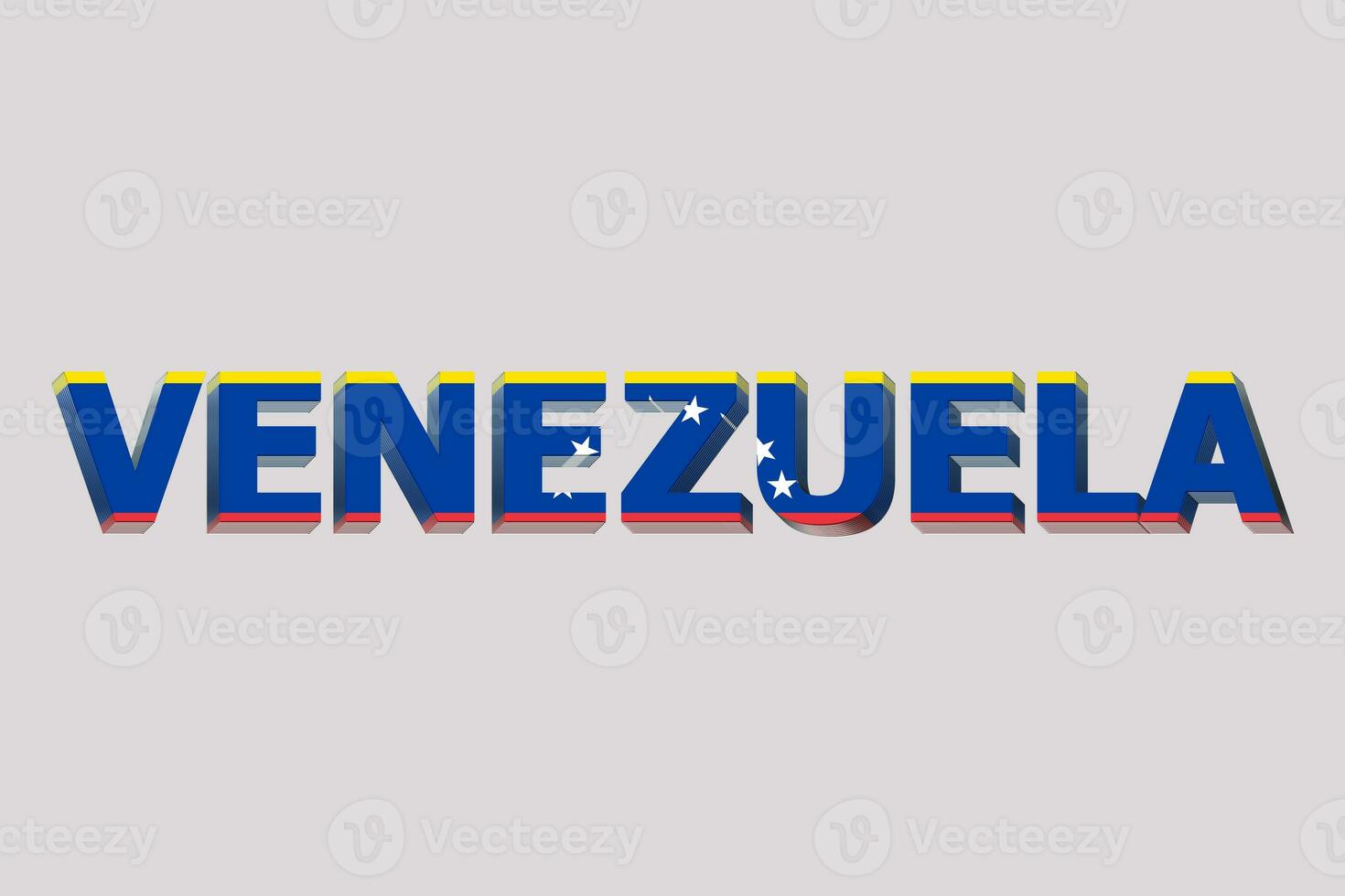 3D Flag of Venezuela on a text background. photo