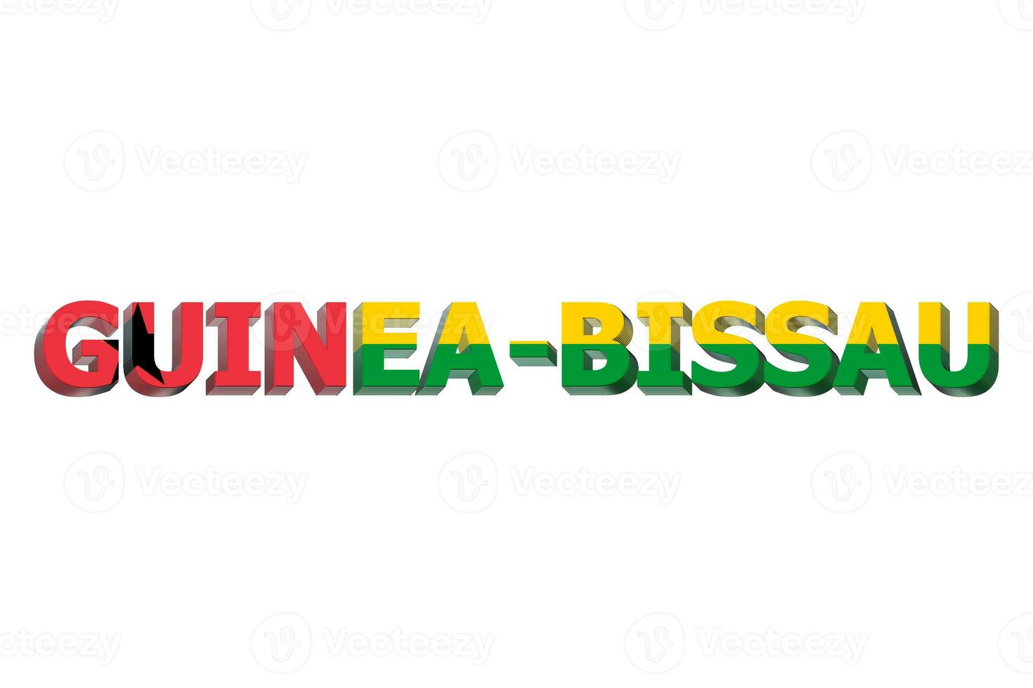 3d bandera de guinea-bissau en un texto antecedentes. foto