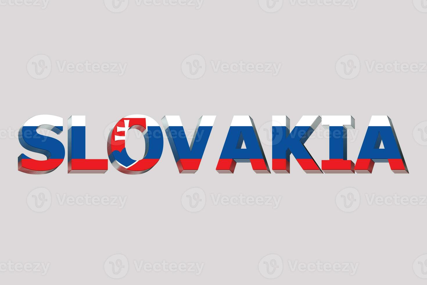 3D Flag of Slovakia on a text background. photo