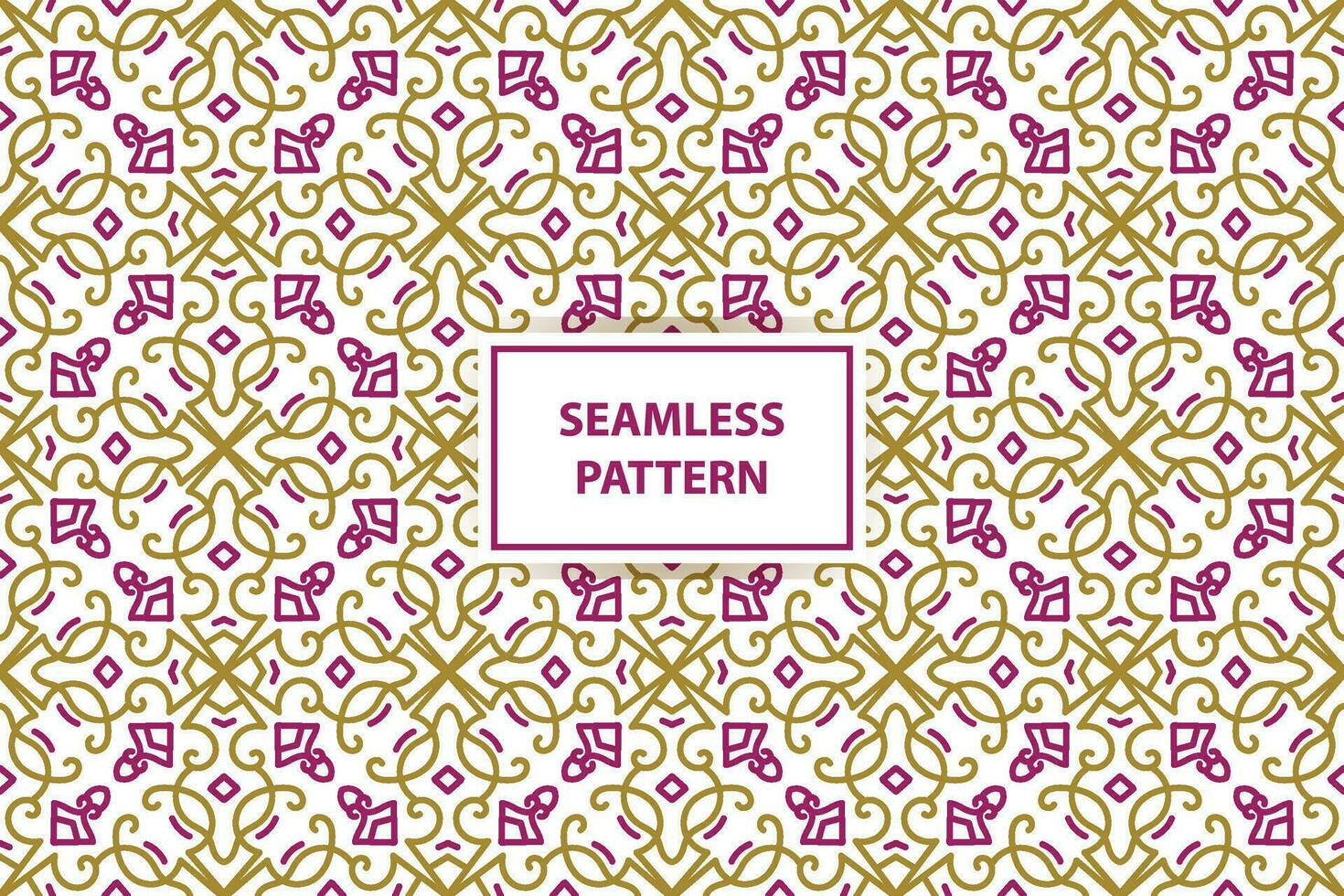 oriental seamless pattern. White, purple and gold background with Arabic ornament. Pattern, background and wallpaper for your design. Textile ornament. Vector illustration.