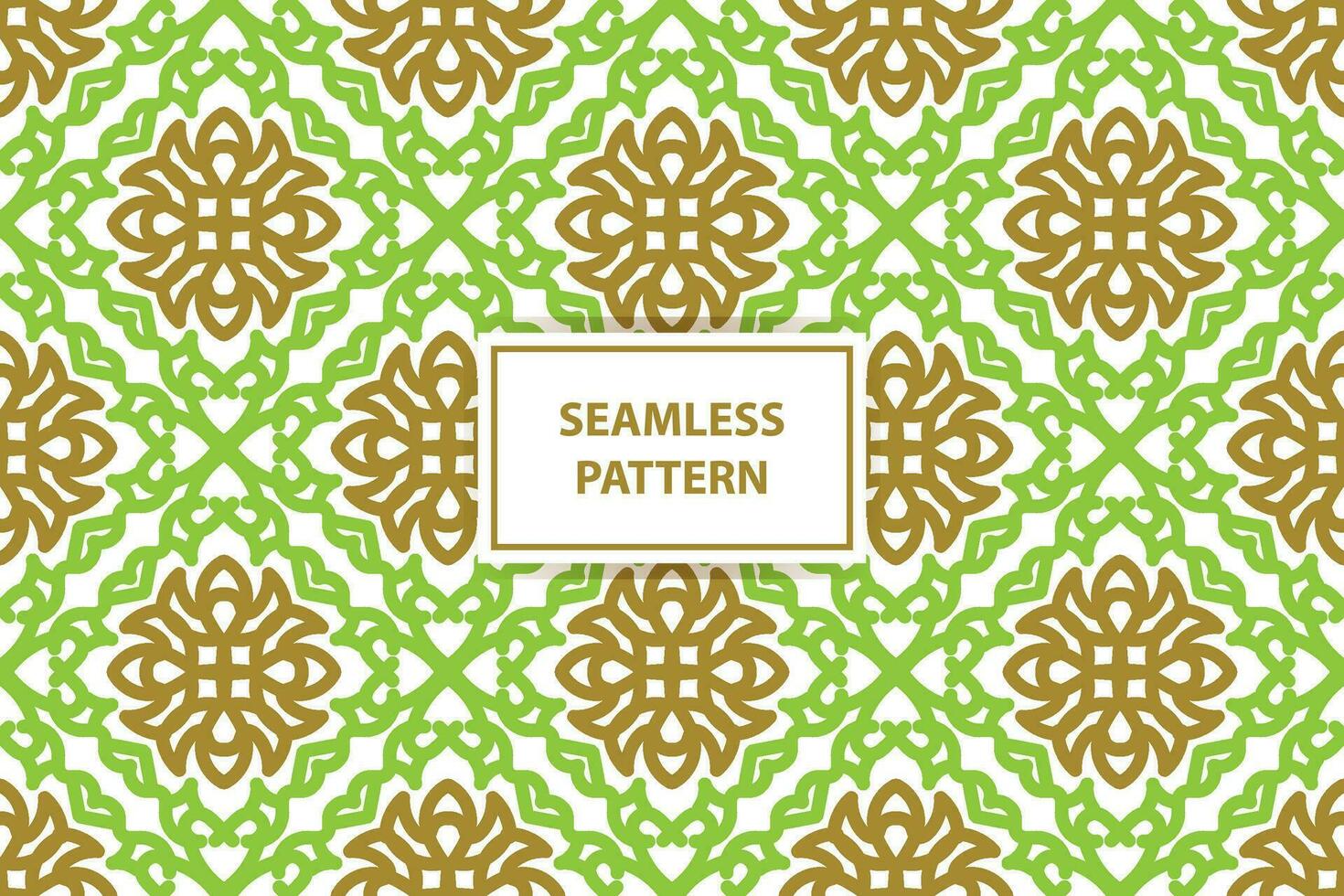 oriental seamless pattern. White, green and gold background with Arabic ornament. Pattern, background and wallpaper for your design. Textile ornament. Vector illustration.