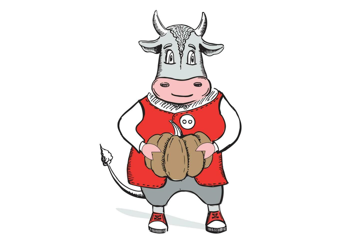 Year of the bull, New year illustration. Vector. vector