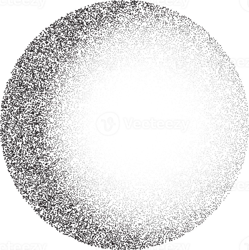 granoso circulo con ruido punteado textura. degradado pelota con sombra. resumen planeta esfera con trama de semitonos punteado efecto. png