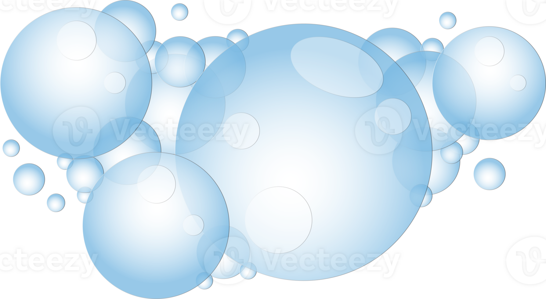 Cartoon soap foam with bubbles. Light blue suds of bath, shampoo, shaving, mousse. png
