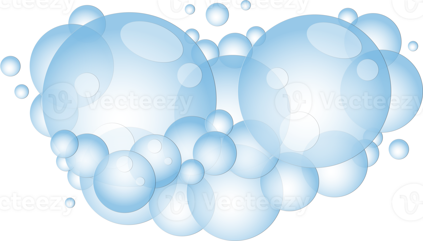 Cartoon soap foam with bubbles. Light blue suds of bath, shampoo, shaving, mousse. png