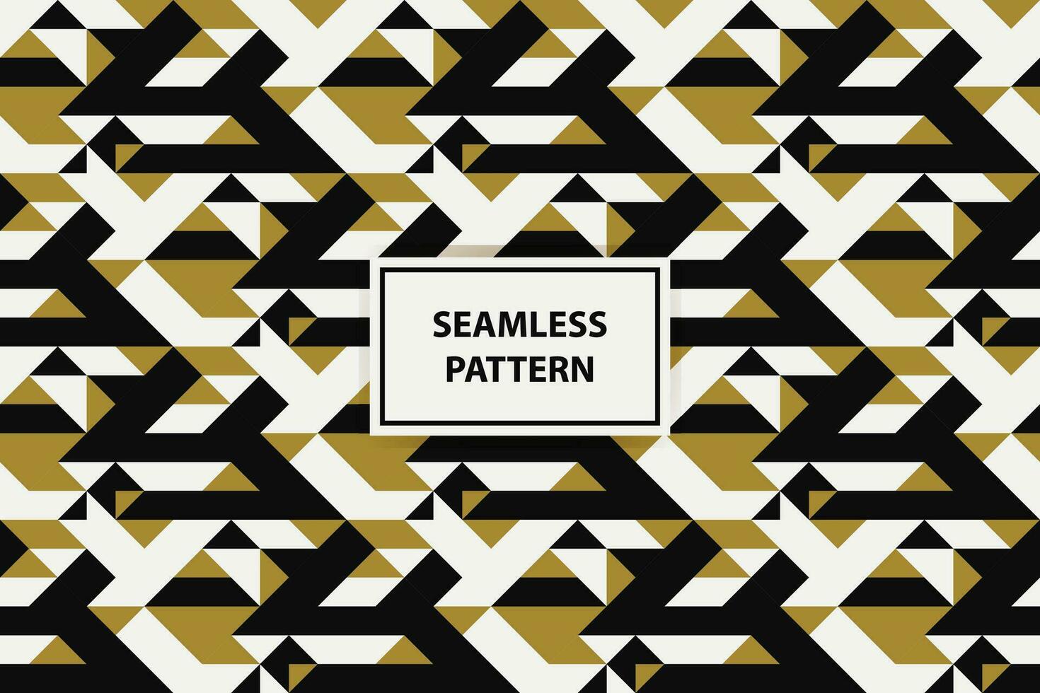 Geometric seamless pattern. Abstract geometric hexagonal graphic design print 3d cubes pattern. Seamless geometric cubes pattern with gold, white and black color. vector