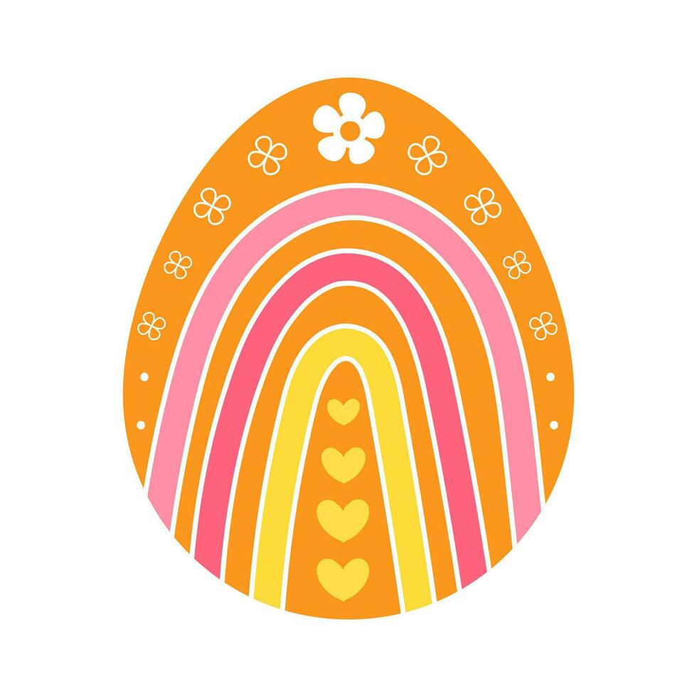 Vector Easter egg. Icon, logo, print, postcard, sublimation, sticker, clipart, single element, religion, spring