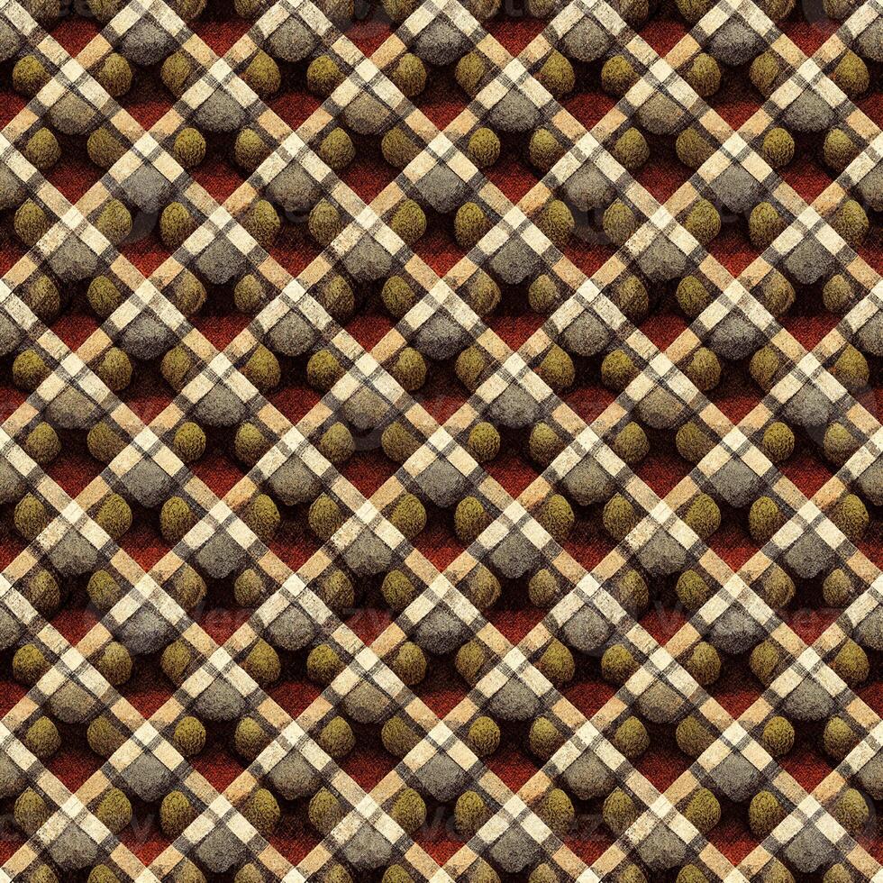 Abstract seamless checkered pattern. Background, texture, fabric, plaid, wrapping paper, wallpaper, brown. photo