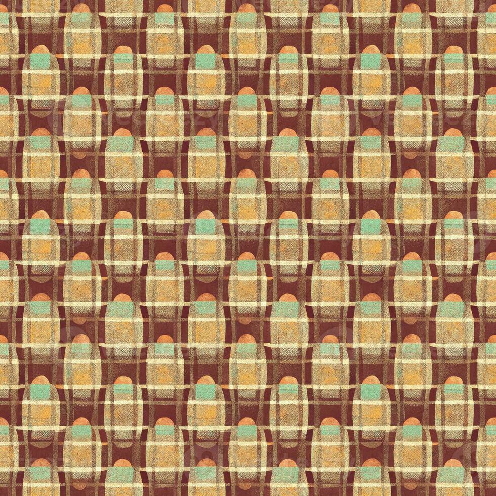 Abstract seamless checkered pattern. Background, texture, fabric, plaid, wrapping paper, brown photo