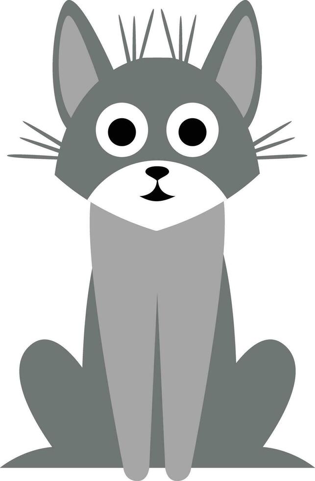 Draw vector illustration character  cute cat.Doodle cartoon style.