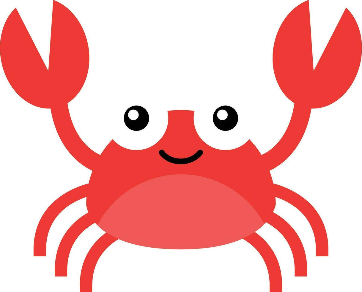 cangrejo personaje sonriente con grande garras en un blanco.lindo cangrejo dibujos animados vector icono ilustración, mascota logo, dibujos animados animal estilo