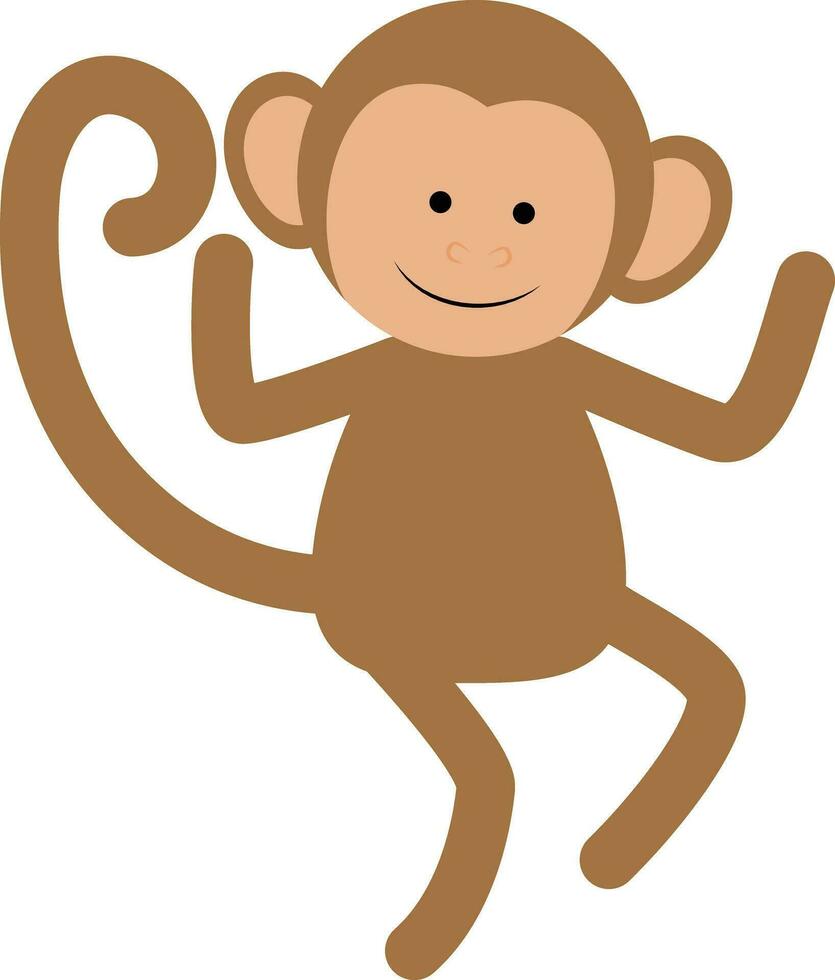 Vector with monkey in different poses. Vector animal  in cartoon style.