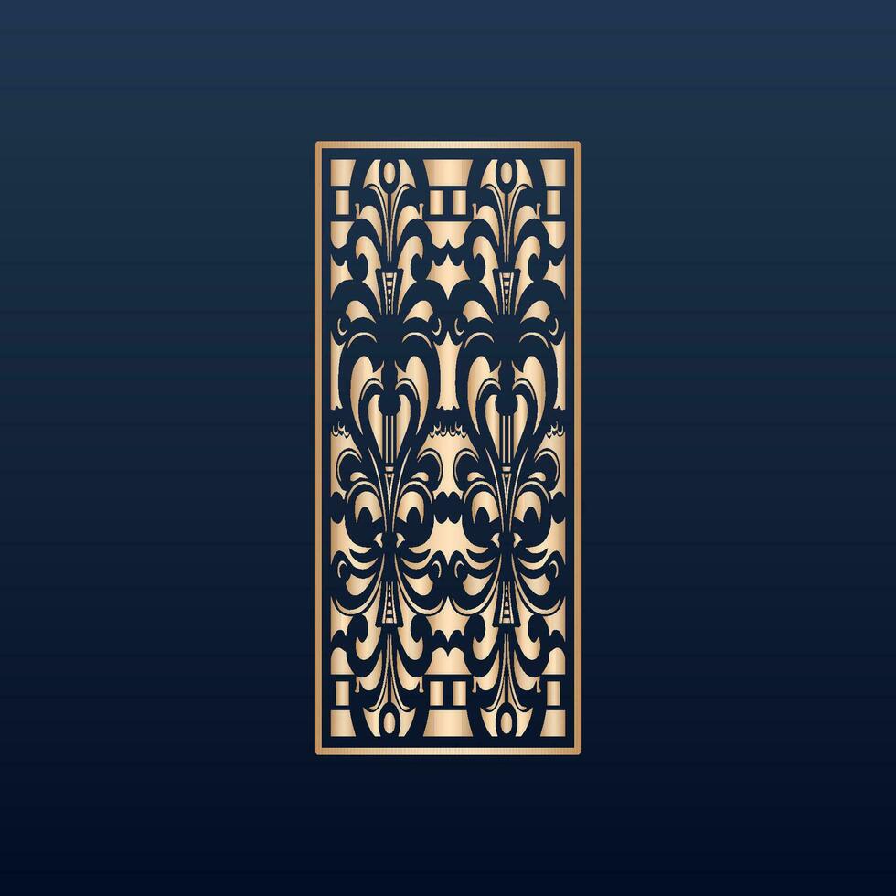 Laser cut islamic pattern - Laser cut decorative panel set with lace pattern square templates vector