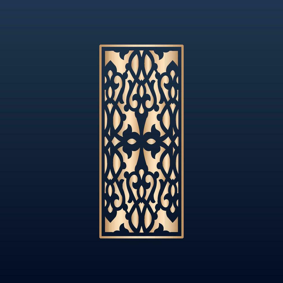 Laser cut islamic pattern - Laser cut decorative panel set with lace pattern square templates vector