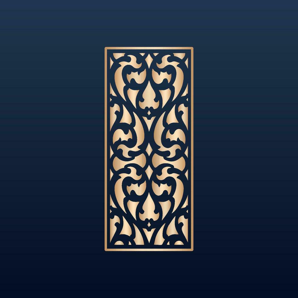 Laser cut islamic pattern - Laser cut decorative panel set with lace pattern square templates vector