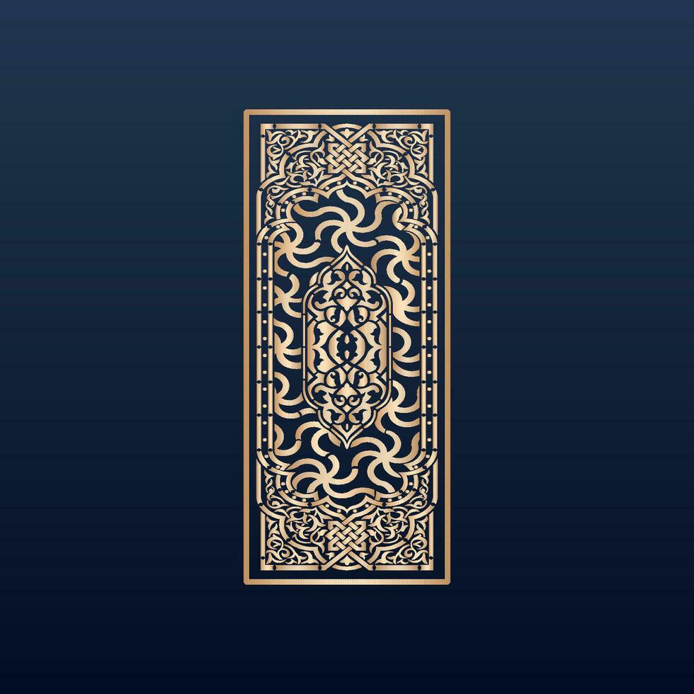 Laser cut islamic pattern - Laser cut decorative panel set with lace pattern square templates vector