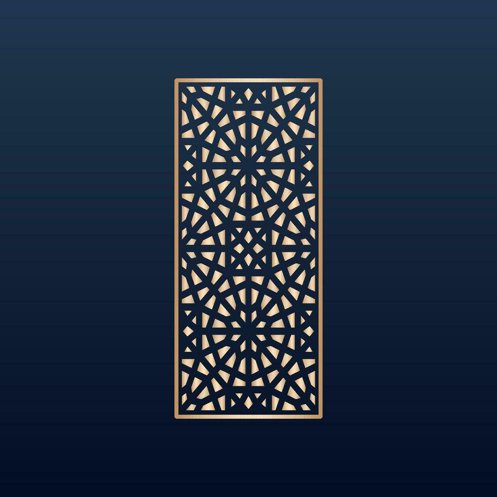 Laser cut islamic pattern - Laser cut decorative panel set with lace pattern square templates vector