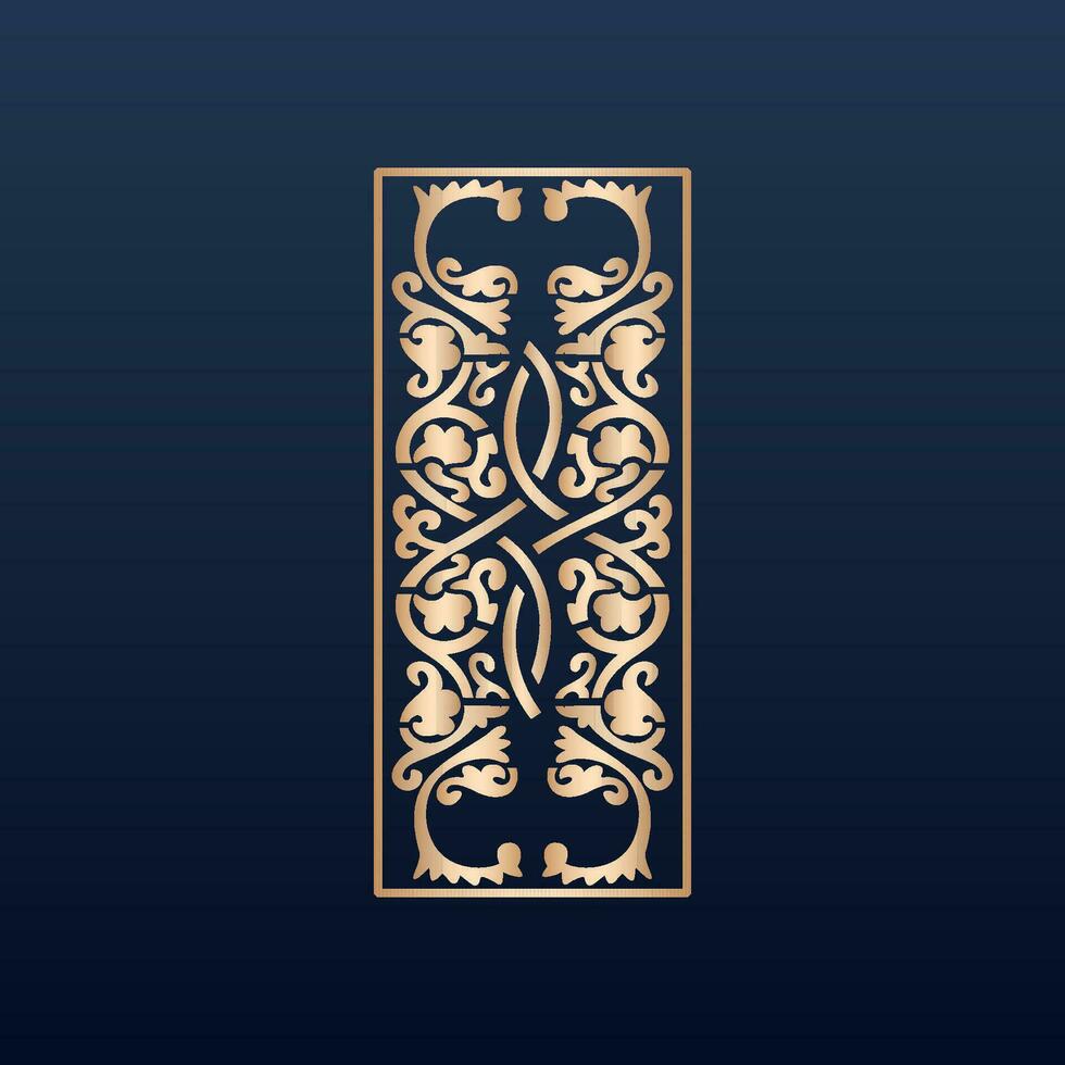 Laser cut islamic pattern - Laser cut decorative panel set with lace pattern square templates vector