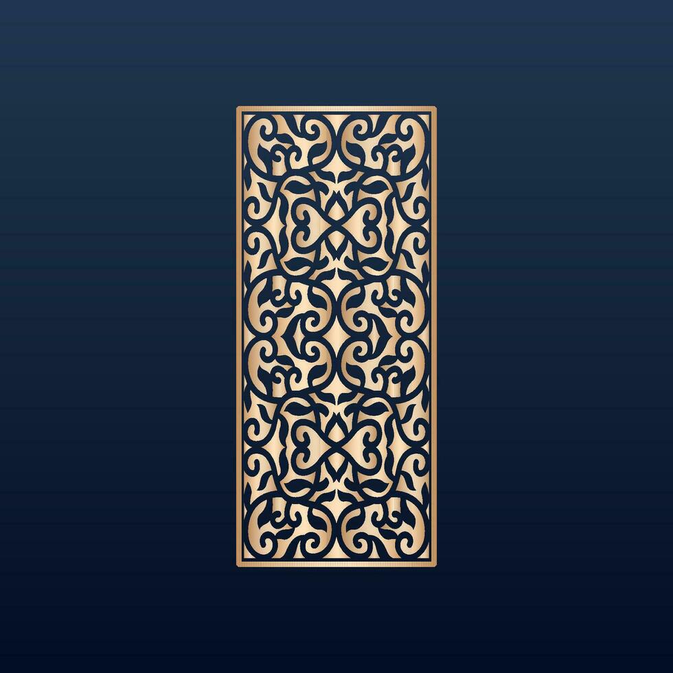 Laser cut islamic pattern - Laser cut decorative panel set with lace pattern square templates vector