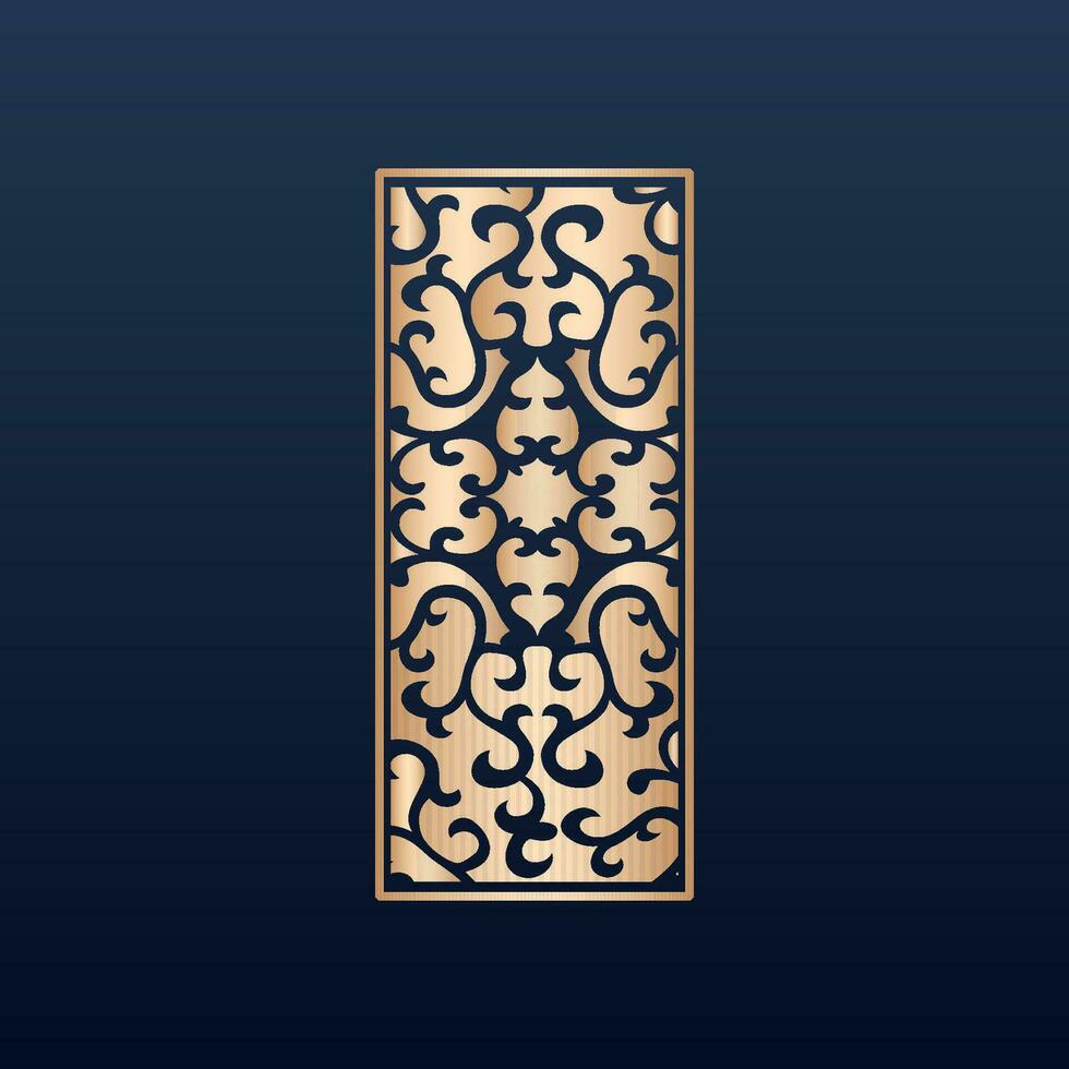 Laser cut islamic pattern - Laser cut decorative panel set with lace pattern square templates vector