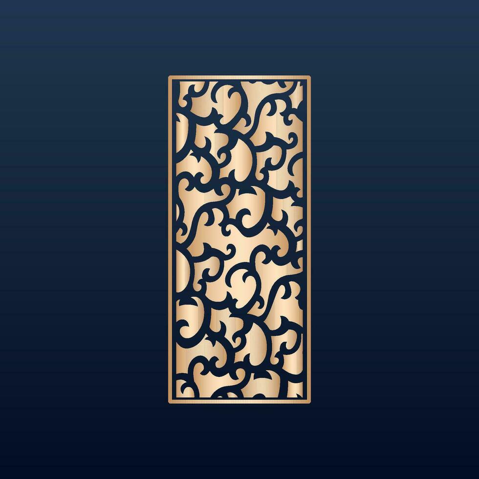 Laser cut islamic pattern - Laser cut decorative panel set with lace pattern square templates vector