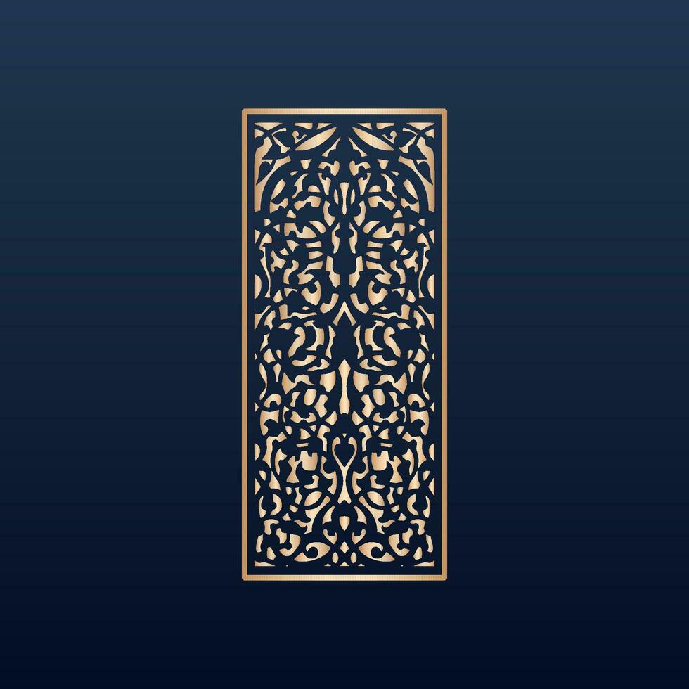 Laser cut islamic pattern - Laser cut decorative panel set with lace pattern square templates vector