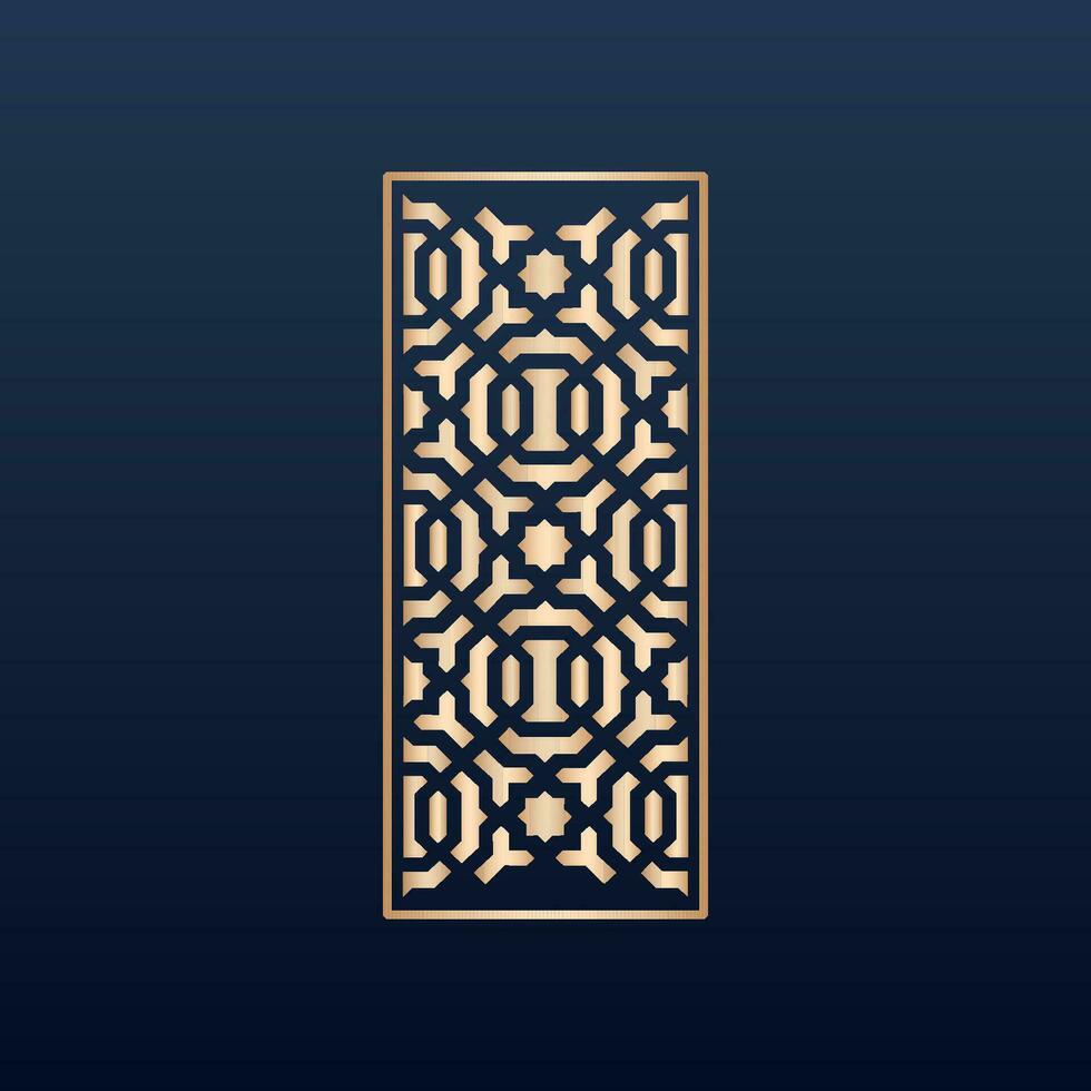 Laser cut islamic pattern - Laser cut decorative panel set with lace pattern square templates vector