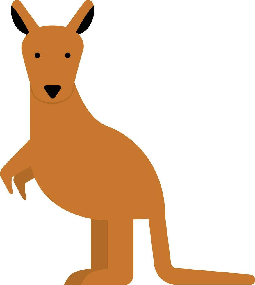 Cute Brown Kangaroo, Wallaby Australian Animal Character in Different Poses Vector Illustration