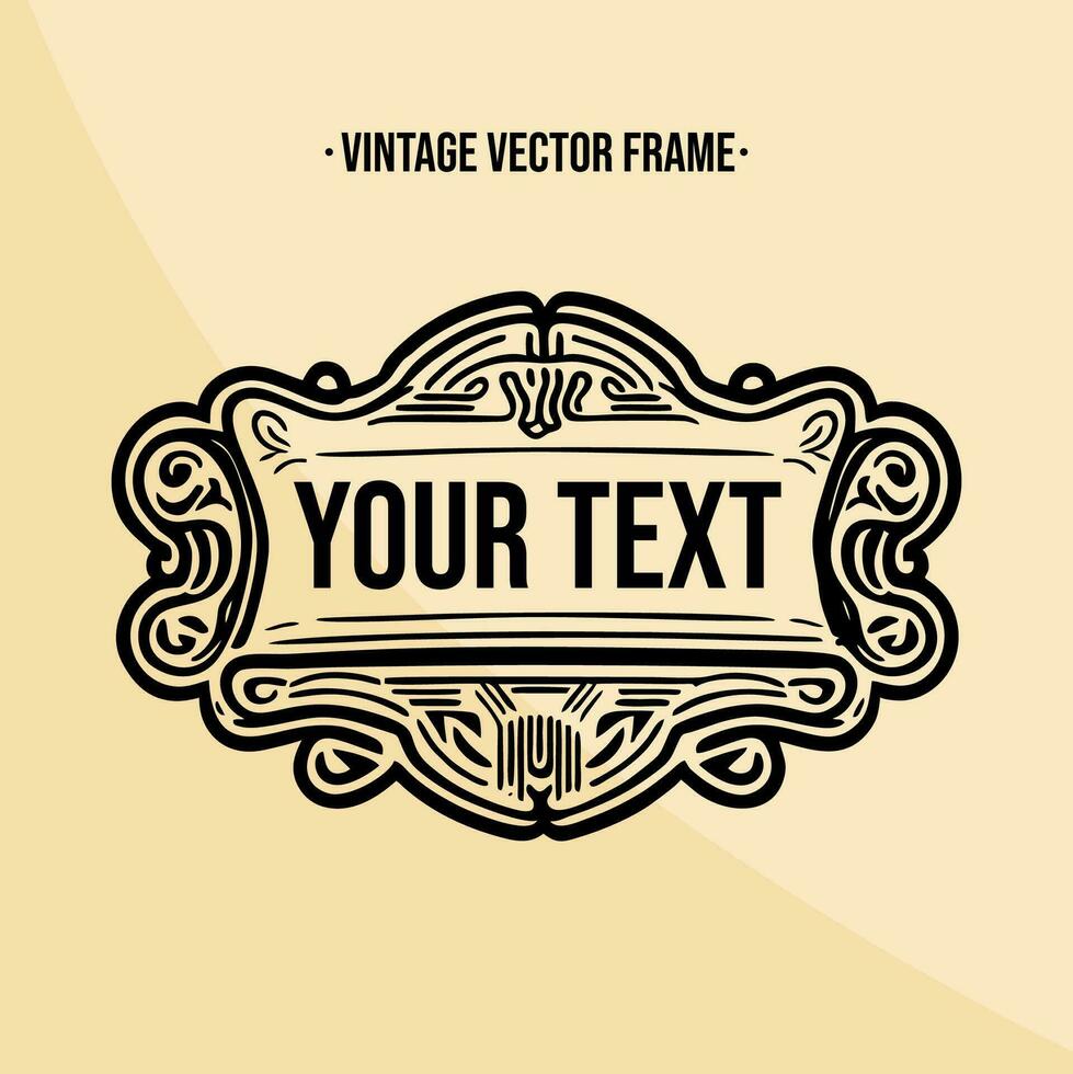 Vintage frame for writing text of message vector