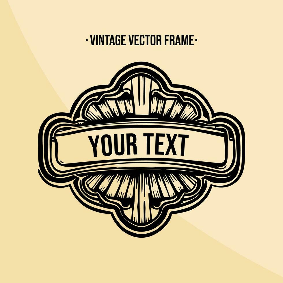 Vintage frame for writing text of message vector