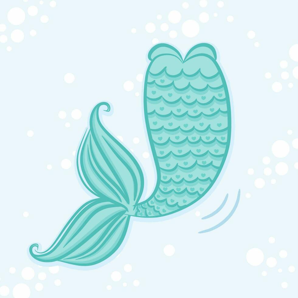 Cute beautiful mermaids tail isolated on vector image