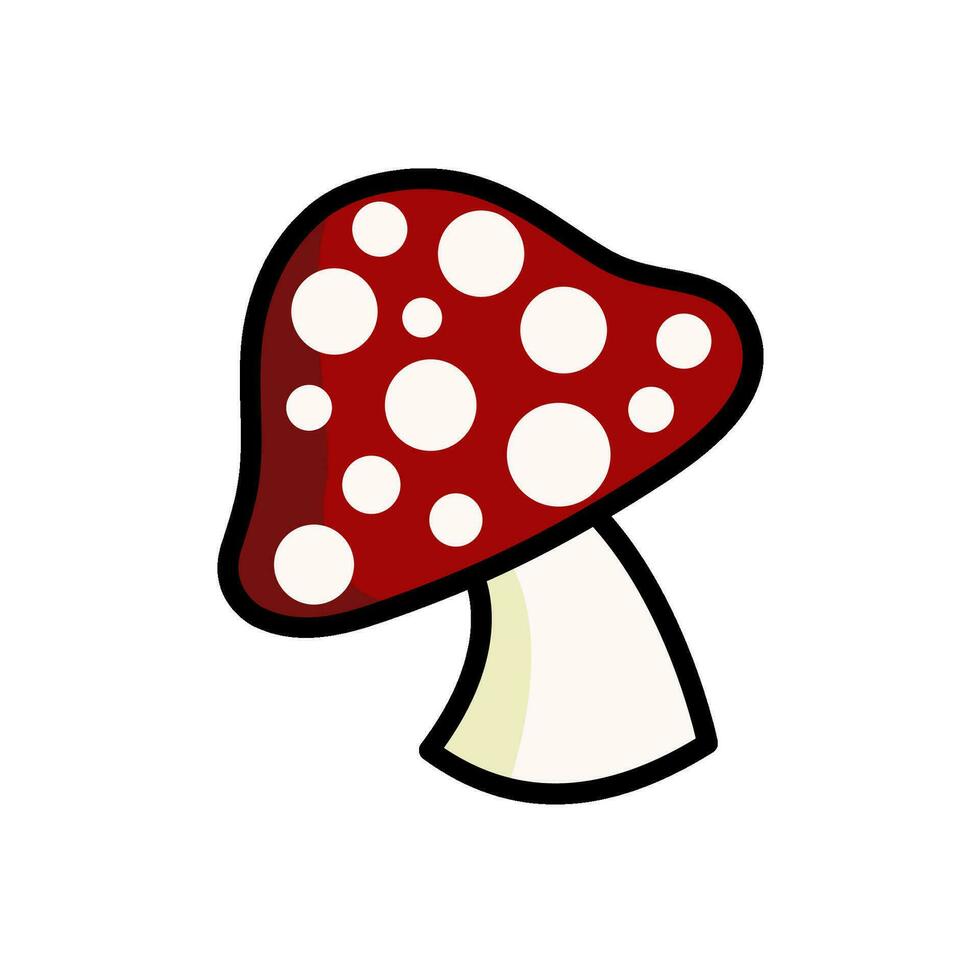 Mushroom vector illustration. Amanita Muscaria fly agaric sign. Good for nature graphic elements.